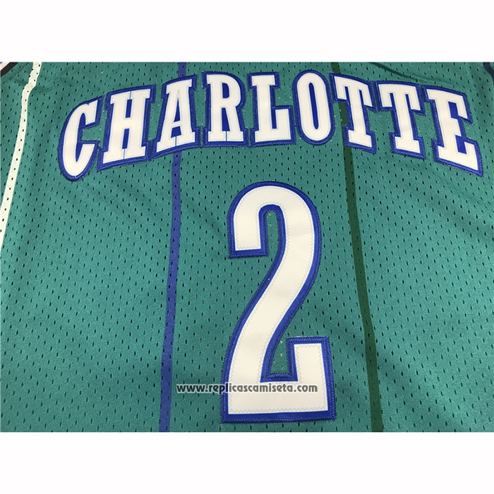 Camiseta Charlotte Hornets Larry Johnson #2 Hardwood Classics 1992-93 Verde